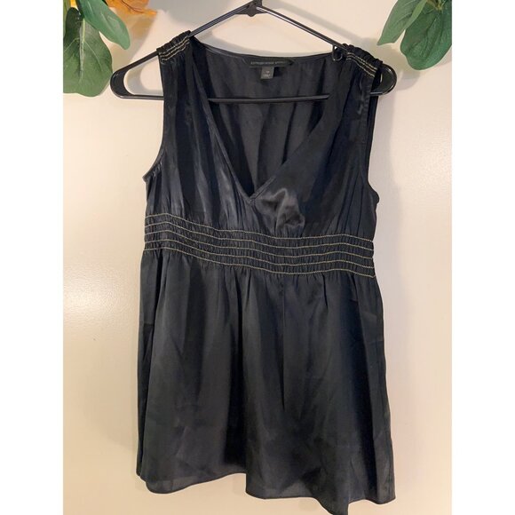 Y2K Express Design Studio Top Women’s Silk Grunge V-Neck Top - Picture 2 of 12